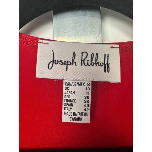 Joseph Ribkoff Tee Shirt Top Blouse sz 8 Lipstick Red Buttons Swing Tunic A24 - Picture 3 of 6